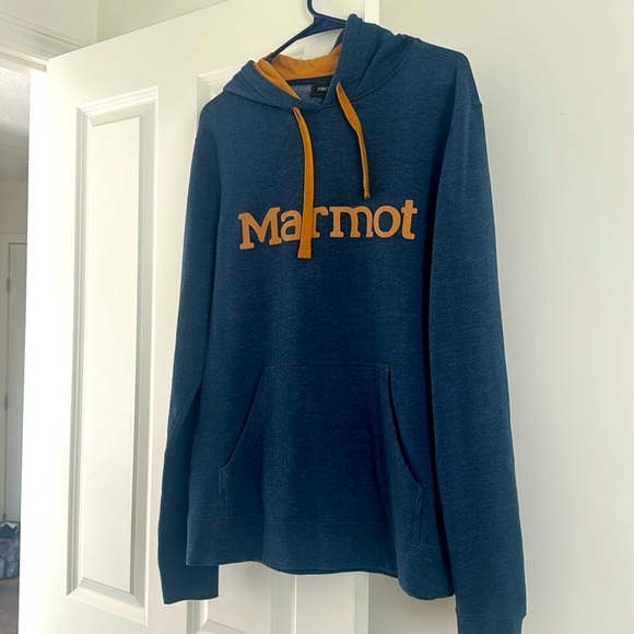 Marmot Other - Marmot Men's Size Med Dark Blue Fleece Long Sleeve Pullover Hoodie